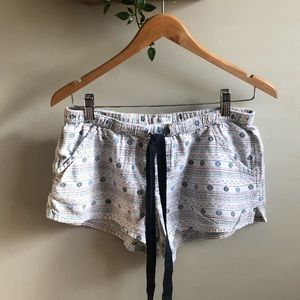 Aerie Pajama Shorts, Size Small, White/blue/pink